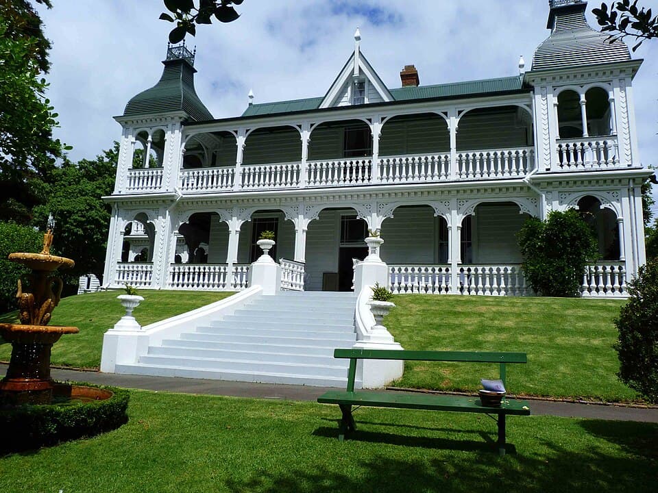 Alberton House, home of the Kerr-Taylor family in Mt Albert, Auckland, built 1851.
