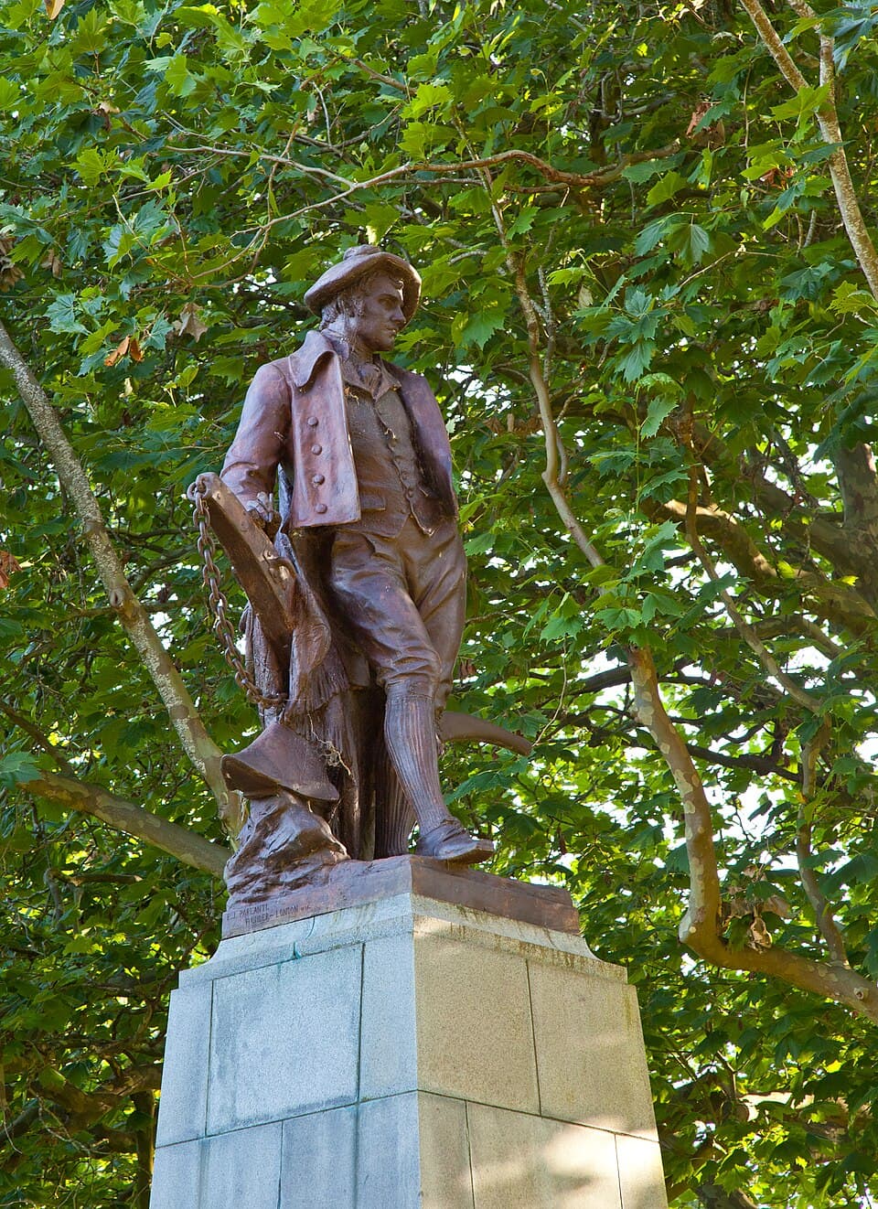 Memorial in the Auckland Domain, plaque reads: To the immortal memory of Robert Burns, 1759-1796. The peasant bard of Scotland the strong advocate of univers…