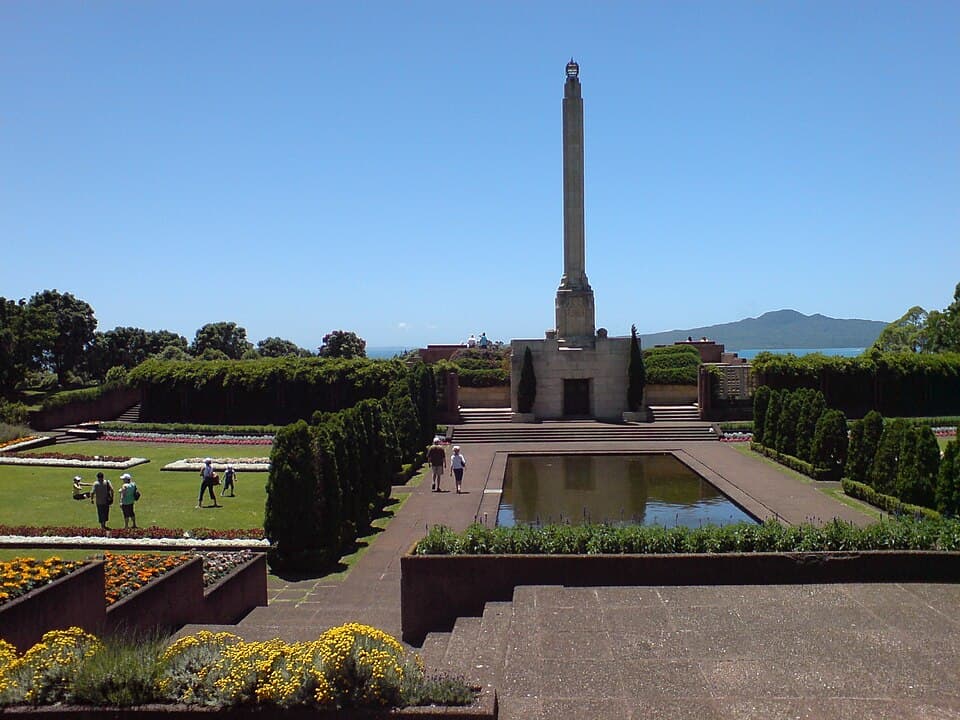 The Michael Joseph Savage Memorial (a former Prime Minister of New Zealand) near Bastion Point, Auckland, New Zealand. Looking north.